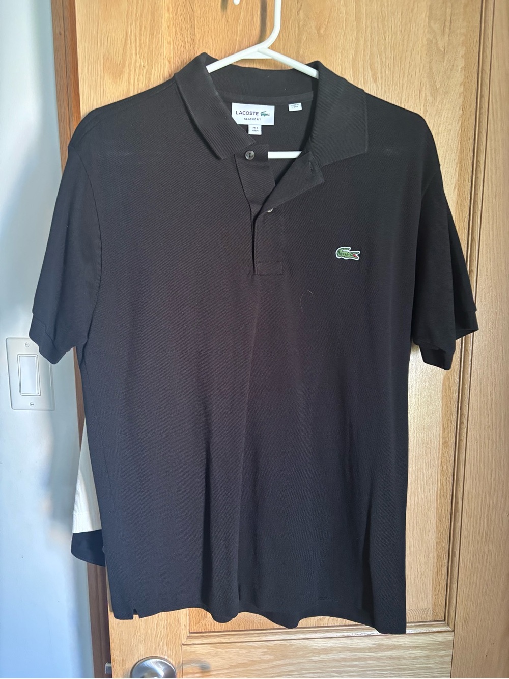 Lacoste Black Polo with Green Crocodile Logo